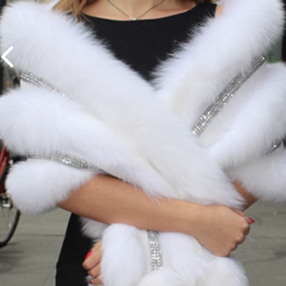 Marc Kauffman-fox fur w/ Swarovski crystal AMAZING